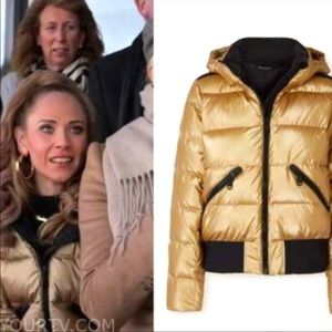 Ted Lasso Keeley Jones Gold Puffer Jacket.  Sz SM worn once. SZ MED NWT.